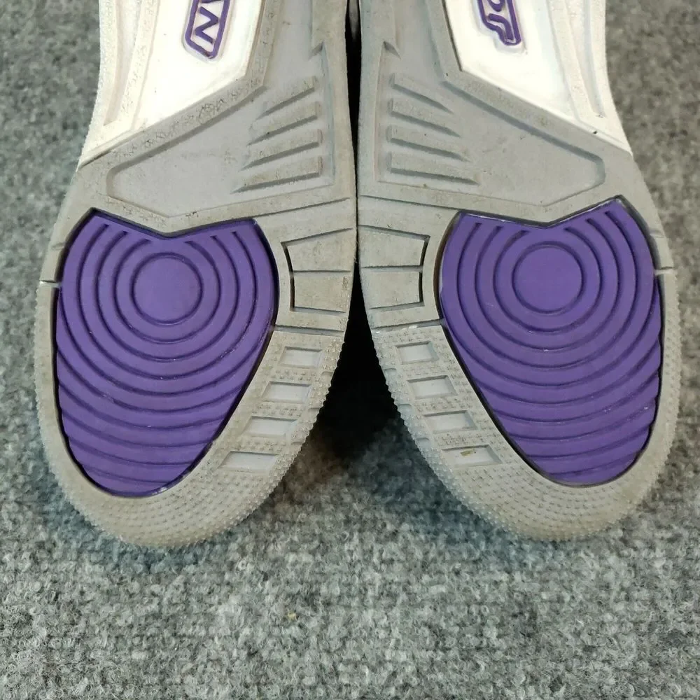Nike Air Jordan 3 Retro Shoes Youth Boys Size 7 Purple White Sneakers DM0967-105
